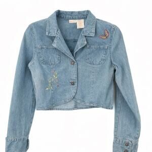 Y2K 90's Girl Connection Cropped Denim Jacket